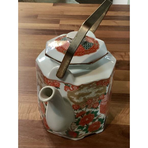 Japanese Arita By Imari Peacock FINE CHINA Teapot - Picture 4 of 9